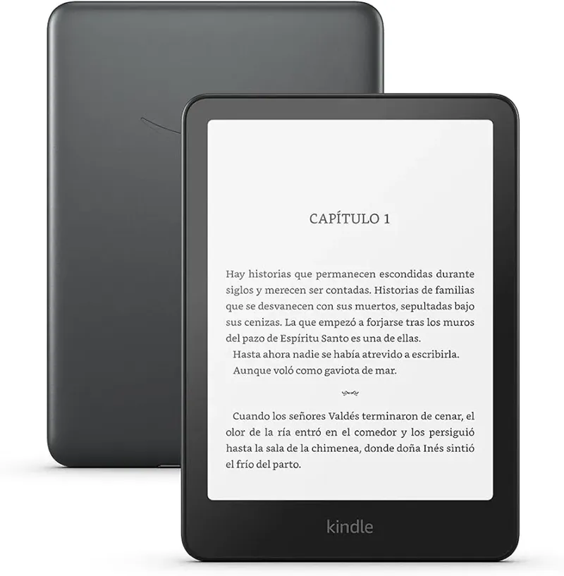 Kindle Paperwhite Signature Edition negro, frontal y trasera