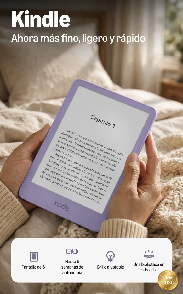 Kindle (última generación) · Morado Ube · 6" | 16 GB | Sin publicidad